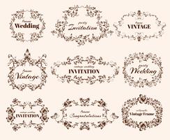 Vintage calligraphic frames vector