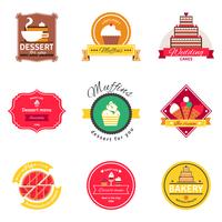 Confectionery And Bakery Flat Emblems Set vector