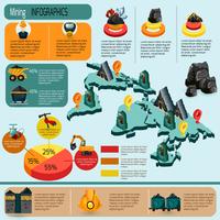 Mining Infographics Set vector
