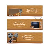 Retro Devices Banners vector