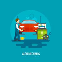 Auto Mechanic Flat vector