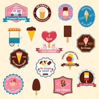 Ice cream emblems set vector