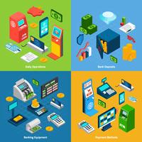 Isometric Banking Set vector