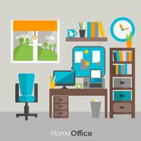 Home office furniture icon poster vector