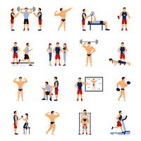 Gym Trainer Set vector