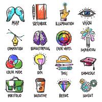 Creative Process Icons Set vector