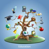 Concepto de arbol de educacion vector