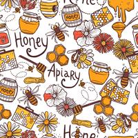 Honey Seamless Pattern vector