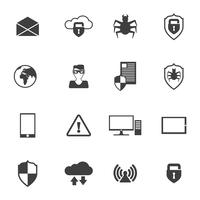 Iconos de seguridad de red vector
