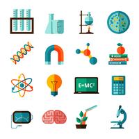 Science icons flat icons set