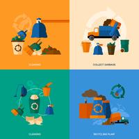 Garbage Icons Flat vector