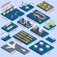 Concepto isométrico de aeropuerto