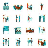 Business Training Flat Icons vector