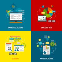 Data Analytics Flat Set vector