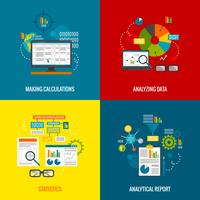 Data Analytics Flat Set vector