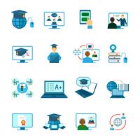 Online Education Icon Flat vector