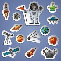 Space Stickers Set vector