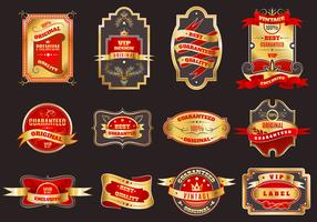 Golden retro labels emblems collection  vector
