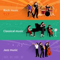 Musicians Banner Set vector