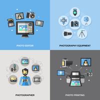 Iconos de fotografía plana vector