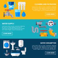 Water Supply Banners vector