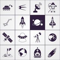 Space Icons Black vector