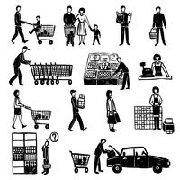 People In Supermarket vector