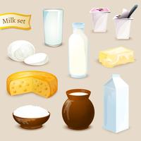 Milk Products Set vector