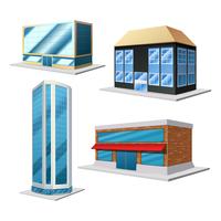 Building decorative set vector