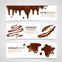 Conjunto de banners de chocolate vector