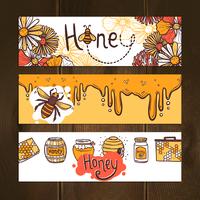 Honey Banner Set vector