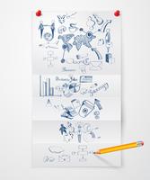 Business doodle paper sheet vector