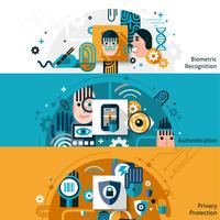 Biometric Authentication Banners vector