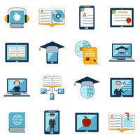 Conjunto de iconos de e-learning vector