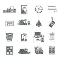 Workplace Icons Set vector