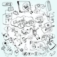 Internet Of Things Doodles vector