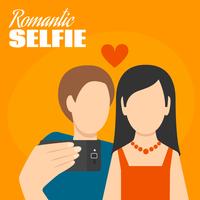 Cartel romántico de Selfie vector