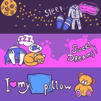 Sleep Time Banner Set vector