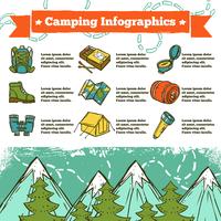 Camping Infographics Sketch vector