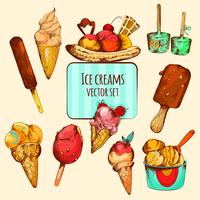 Ice Cream Sketch Colored vector