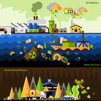 Pollution Banners Set vector