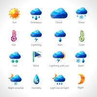 Weather Polygonal Icons vector