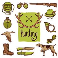 Hunting Icons Set vector