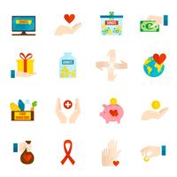 Charity Icons Flat Set vector