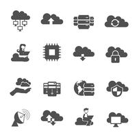 Iconos de computación en la nube vector
