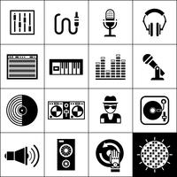 Dj Icons Black vector