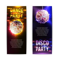 Banners de fiesta disco verticales vector