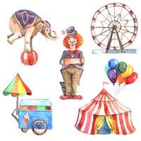 Watercolor Circus Set vector