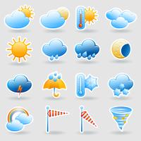 Weather forecast symbols icons set vector