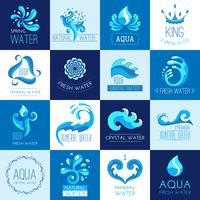 Water Emblems Set vector